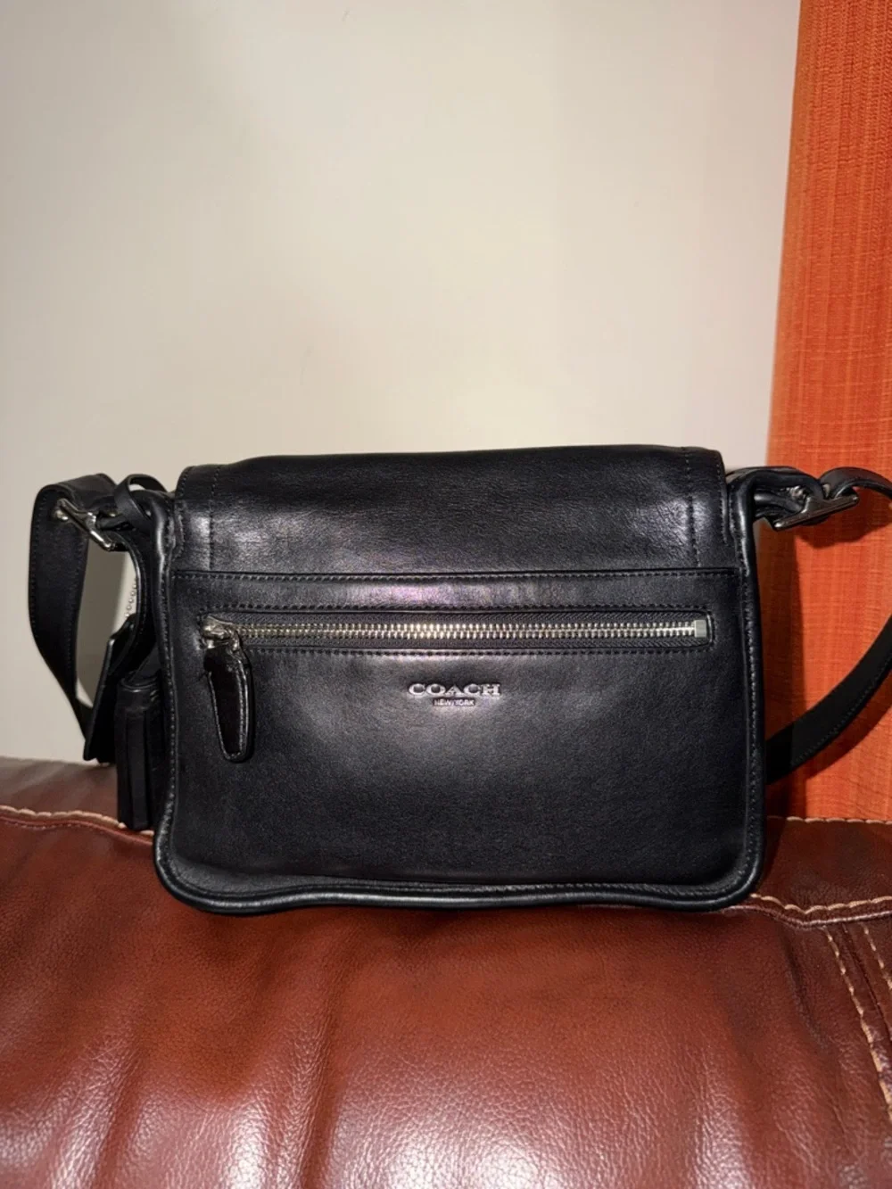 ‼️Vintage Coach Legacy Archive Rambler Black Leather Crossbody Bag - Picture 4 of 15